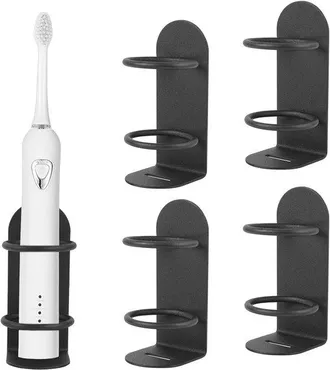 OEM 4 Soportes Para Cepillos De Dientes El&eacute;ctricos Sin Taladro, Soporte Pared Autoadhesivo Hierro Cepillos Dientes Ba&ntilde;o, Sala Estar Oficina (negro)