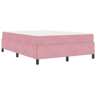 vidaXL Vidaxl - Estructura De Cama Rosa Y Blanco 140 X 190 Cm Terciopelo