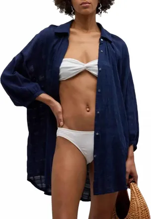 Honorine Wren Sun Dress Coverup In Navy