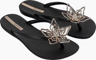 Ipanema Womens Ipanema Womens Maxi Flower Fem Flip Flops - Black/Black - Size: 5
