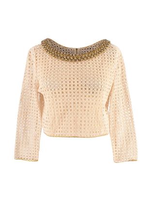 Ermanno Scervino Embellished Crochet Top Size M