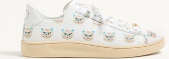 Valentino Garavani Royco Trainer In Nappa Calfskin With Le Chat De La Maison Pattern