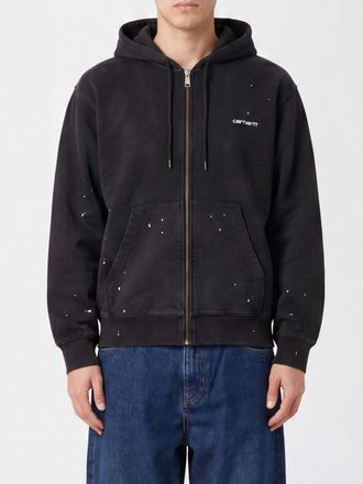 Carhartt Work in Progress Felpa con cappuccio e zip in cotone con logo a contrasto