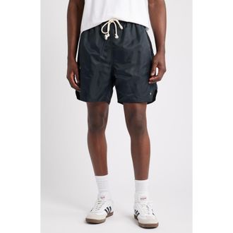 Elwood Olympic Embroidered Logo Nylon Shorts in Coal at Nordstrom, Size X-Large