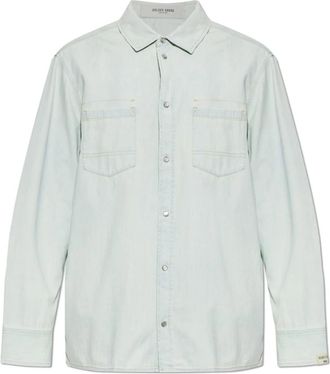 Golden Goose Denim Shirt - Heren - Spijkeroverhemden - Blauw - XL - Denim - Overhemden