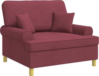 vidaXL Sill&oacute;n Con Cojines Rojo Vino Tela Vidaxl