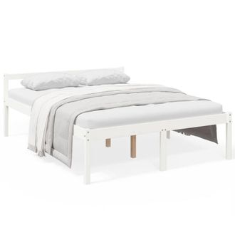 Berkfield Home Bed Frame White 150x200 cm King Size Solid Wood Pine