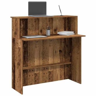 Berkfield Home Reception Desk Old Wood 100x50x103.5 cm Engineered Wood in Brown