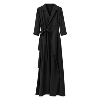 Meimeij M6Fh 08 Wrap-Front Jumpsuit - Dames - Jumpsuits - Zwart - M - Wol - Jumpsuits & Playsuits