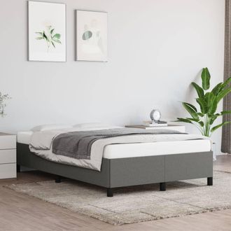 vidaXL Estructura De Cama Sin Colch&oacute;n Tela Gris Oscuro 120x200 Cm Vidaxl