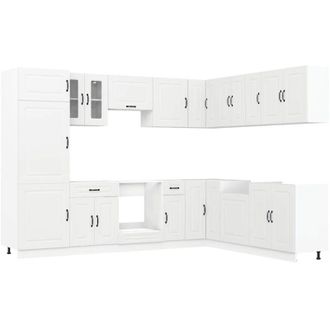 vidaXL Vidaxl - Set Mobili da Cucina 14 pz Kalmar Bianco Legno Multistrato