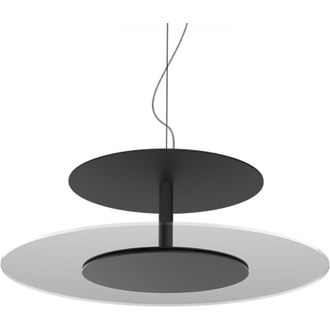 Lumicom Orient Sospensione, led integrato, 12W, 4000K, plexiglas/metallo, nero opaco, D.40cm - Lumicom