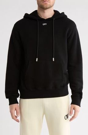 Off-white Brick Arrow Slim Cotton Hoodie in Black And White at Nordstrom Rack, Size Small