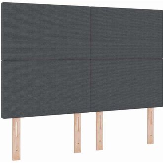 vidaXL Cabecero Led Con Luces De Tiras Led Gris Oscuro 144 Cm Tela Vidaxl