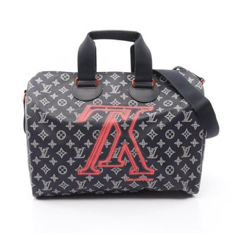 Louis Vuitton Navy Red Color White Boston Bag (Pre-Owned)