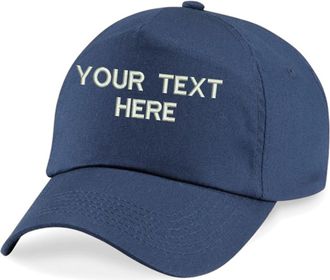 Generic Personalised Embroidered Any Text Baseball Cap, BC010 Orignal Ultimate 5-Panel Cap Work Wear Cap Unisex Gift (French Navy)