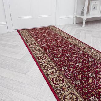 Runrug Hallway Runner Rug - Non-Slip, Hardwearing, 5.4mm - Bidjar in Red | Size: 100 cm x 300 cm