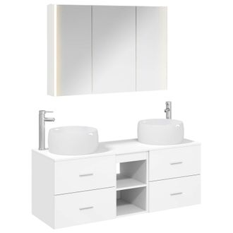 vidaXL Juego De Muebles De Ba&ntilde;o 4 Uds. Blanco Vidaxl