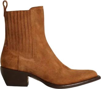 Golden Goose Womens Debbie Beatles Suede Ankle Boots In Brown