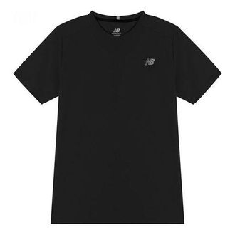 New Balance Mens New Balance Logo Alphabet Printing Sports Round Neck Black MT11205-BK