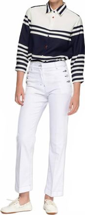 Vilagallo Straight Trousers With Side Buttons In White