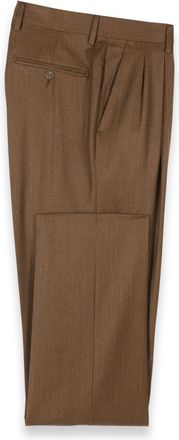 Paul Fredrick Wool Flannel Solid Pleated Pants