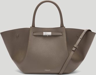 DeMellier The Midi New York in Dark Taupe Small Grain Leather Shoulder bag