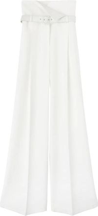 Ermanno Scervino Witte Viscose Broek Lichtgewicht Zacht - Dames - Wijde Broeken - Wit - S - Rayon - Broeken