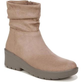 Bzees Berkley I7219F1-200 Boots Womens Brown Wedge Heel Ankle Bootie LION1040