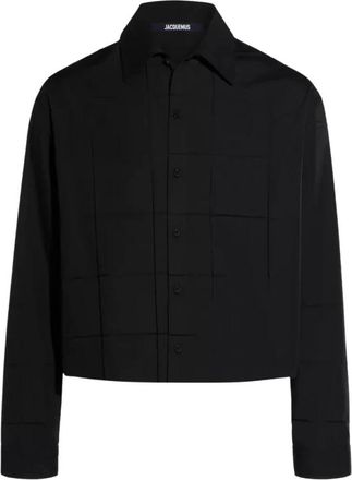 Jacquemus Zwarte korte mouwen overhemd - Heren - Casual Overhemden - Zwart - L - Katoen - Overhemden
