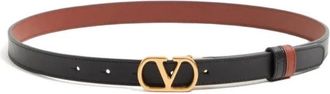 Valentino Garavani VLogo Signature Omkeerbare Glanzende Kalfsleren Riem - Dames - Riemen - Zwart - 90 CM - Leer - Accessoires
