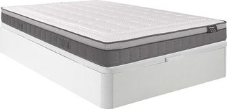 Vente-Unique Conjunto 160 x 200 cm somier arc&oacute;n blanco + colch&oacute;n de muelles ensacados 7 zonas y espuma viscoel&aacute;stica 30cm - ASGARD de YSM&Eacute;E