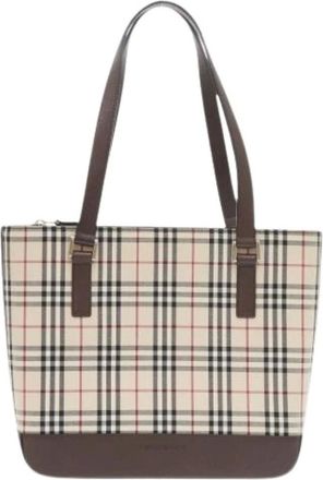 Burberry Pre-owned Tote Bags, female, Beige, Size: ONE SIZE Pre-owned Vintage Canvas Tote Bag