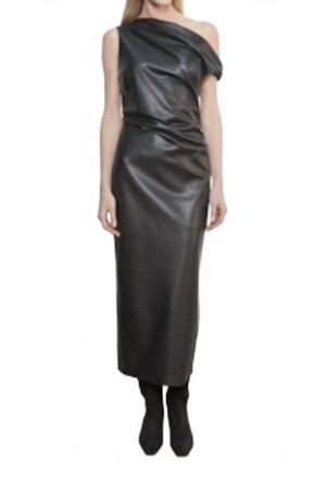Enza Costa Leather Sculpted Dress In Black