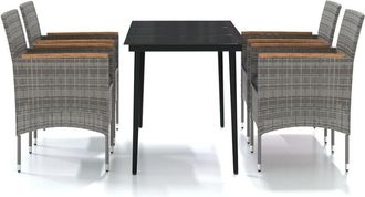 vidaXL Vidaxl - Juego De Comedor Para Jard&iacute;n 5 Piezas Con Cojines Gris Y Negro