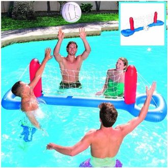 Trade Shop Trade Shop - Rete Pallavolo Gonfiabile Galleggiante Con Pallone 244 X 64 Cm Mare Piscina
