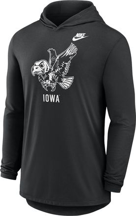 Nike Iowa Legacy Nike Mens Dri-FIT College Long-Sleeve Hooded T-Shirt in Black | 01NB00AIAV-1XM