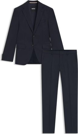 BOSS Regular-fit suit in micro-patterned virgin wool