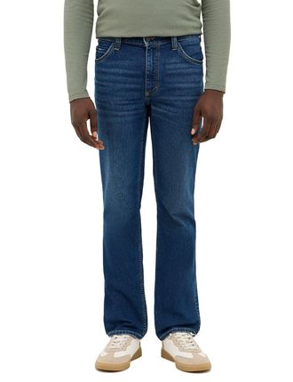 Mustang Straight-Jeans MUSTANG Herren Style Tramper Straight, Herren, Gr. 32, L&auml;nge 32, 703 mittelblau, 53% Baumwolle, 25% Lyocell, 21% Polyester, 1% Elasthan