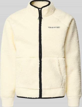 Polo Ralph Lauren Sweatjacke mit Stehkragen in Offwhite, Größe XL