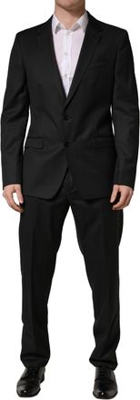 Dolce & Gabbana Black Wool 2 Buttons Formal 2 Piece Mens Suit (Pre-Owned)