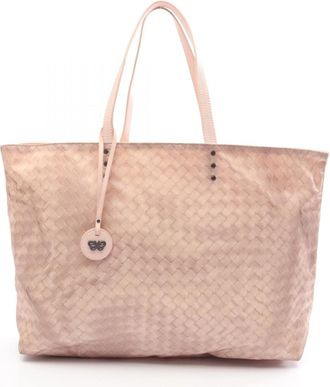 Bottega Veneta Pink Nylon Leather Tote Bag (Pre-Owned)