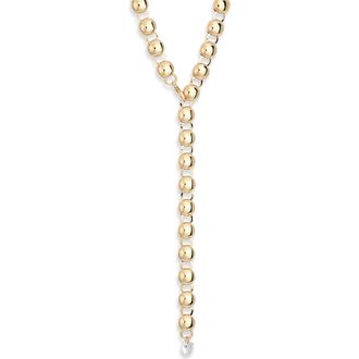 Nordstrom Rack Cubic Zirconia Y-Necklace in Clear- Gold at Nordstrom Rack