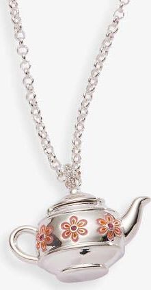 Alex and Ani Floral Teapot Locket Pendant Necklace in Silver at Nordstrom