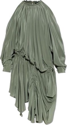 Balmain Zijden Jurk Zonder Mouwen - Dames - Casual kleedjes - Groen - S - Kleedjes