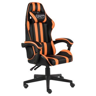 vidaXL Vidaxl - Silla Gaming De Cuero Sint&eacute;tico Negro Y Naranja