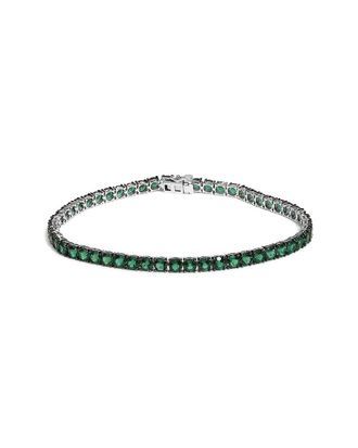House of Brilliance Colorful Gemstones Silver 15.00 ct. tw. Lab-Grown Emerald