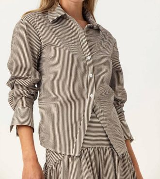 Sundays Striped Aster Shirt In Umber Stripe