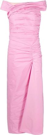 Dsquared2 ruched off-shoulder dress - women - Polyester/Polyester - 38 - Pink