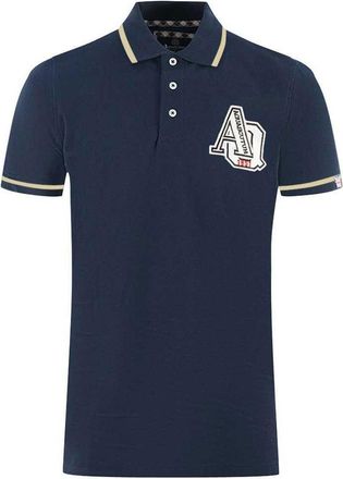 Aquascutum Unisex Volwassen AQ 1851 Geborduurd Tipped Poloshirt (Marineblauw)